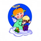 Angel with cake, decals stickers