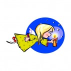 Angel  with candle, decals stickers