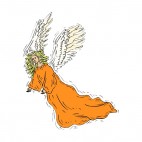 Angel with orange dress, decals stickers