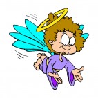 Angel with purple dress with open arms, decals stickers