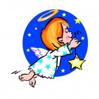 Angel holding star, decals stickers
