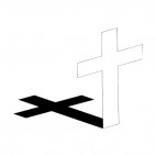 Cross with shadow, decals stickers