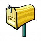 Yellow mailbox, decals stickers