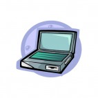 Laptop with floppy disk slot, decals stickers