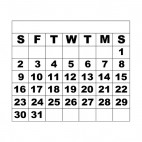 Month calendar, decals stickers