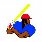 Afro American baseball batter, decals stickers