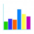 Multi colors bar graph, decals stickers