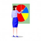 Woman showing multi colors chart, decals stickers