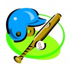 Baseball helmet with glove and ball, decals stickers