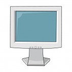 White LCD monitor, decals stickers