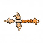 Beige and orange nestorian cross, decals stickers