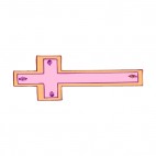Pink and orange cross, decals stickers