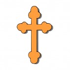 Orange budded cross, decals stickers