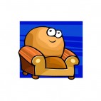 Brown armchair smiling, decals stickers
