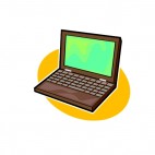 Brown laptop, decals stickers