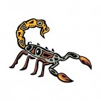 Grey and yellow scorpion figure, decals stickers