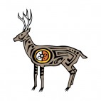 Deer with yellow and white drawing figure, decals stickers