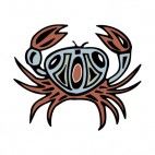 Blue and red crab figure, decals stickers