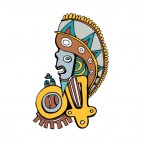 Natime american chief head mask figure, decals stickers