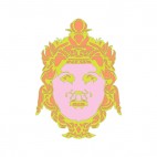 Chinese pink orange and gold mask, decals stickers