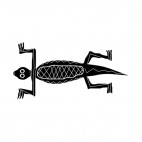 Black and white lizard figure, decals stickers