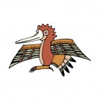 Brown bird with long beak figure, decals stickers