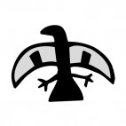 Black and grey bird figure, decals stickers