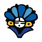Inca man with blue feathers figure, decals stickers