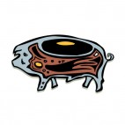 Bue pig with black brown and yellow drawing figure, decals stickers