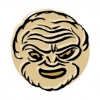 Beige angry old man mask, decals stickers