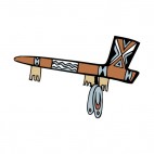 Black and brown native american tomahawk artifact, decals stickers