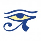 Blue and beige egyptian eye design, decals stickers
