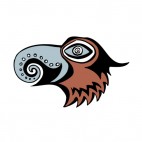 Brown eagle with blue beak with white spots figure, decals stickers