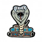 Blue & green cobra with mouth open & tongue out figure, decals stickers