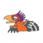 Orange and brown with black and white tail bird figure, decals stickers