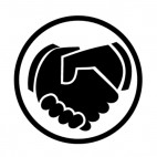 Business deal handshake, decals stickers