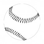 Baseball ball with black stitches, decals stickers