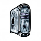 Mac G4 computer tower drawing, decals stickers