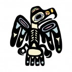 Black and beige eagle with pink and blue drawing, decals stickers