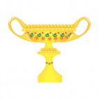 Gold cup with green and red diamond artifact, decals stickers
