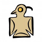 Beige bird with yellow eyes figure, decals stickers