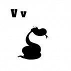 Alphabet  V    viper silhouette, decals stickers