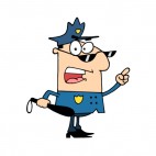 Policeman with sunglasses and truncheon, decals stickers