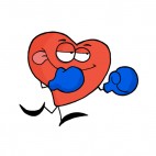 Heart with blue boxing glove ready for battle, decals stickers