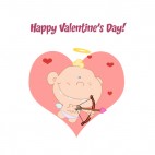 Happy valentine day cupid with bow and arrow, decals stickers