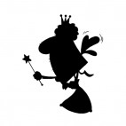 Fairy carrying sack silhouette, decals stickers