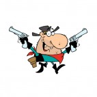 Cowboy with two guns, decals stickers