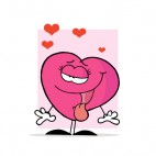 Female heart in love pink backround, decals stickers