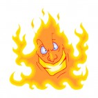Fire with evil face, decals stickers