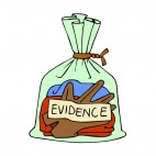 Crime evidence gloves bag, decals stickers